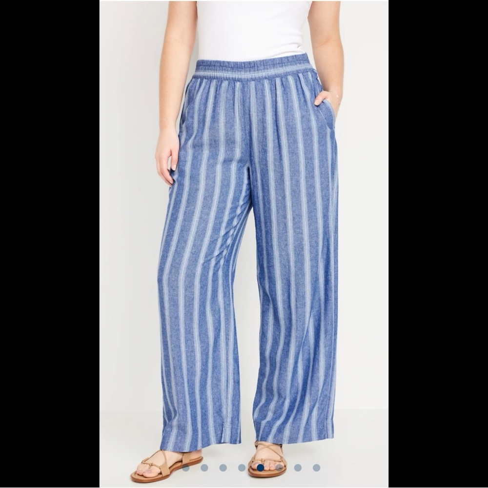 Old Navy Hi-waist linen blend wide-leg pants